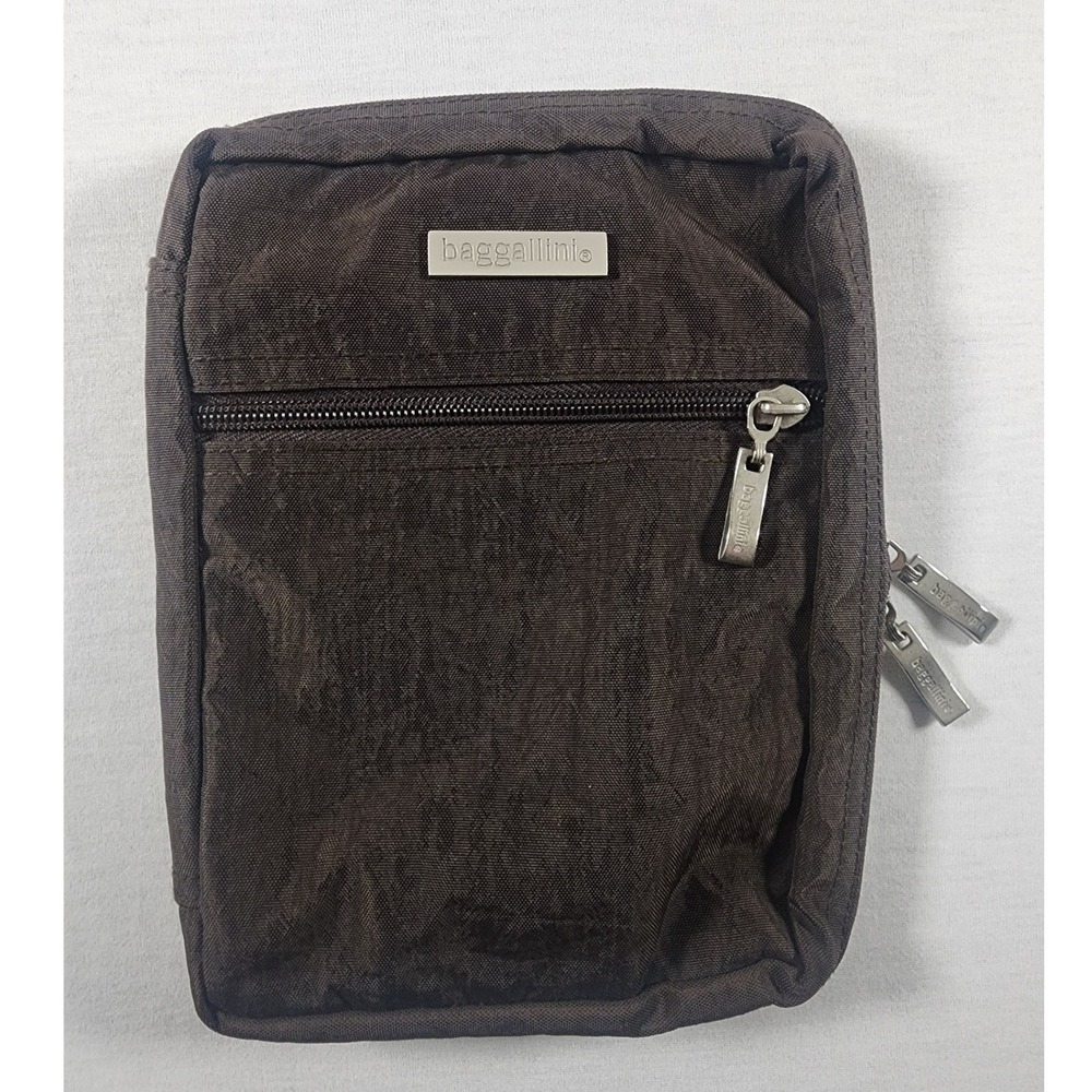 Baggallini Brown Belt Bag Travel Organizer Pouch Wallet Crossbody Bag No Strap - Picture 1 of 4